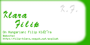 klara filip business card